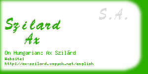 szilard ax business card